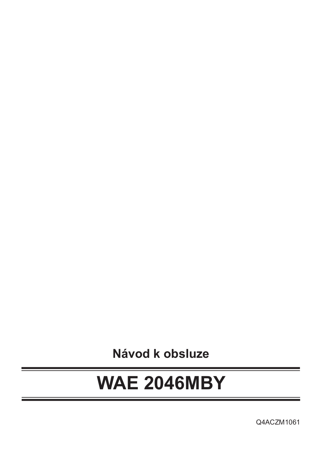 Bosch WAE2046MBY User Manual