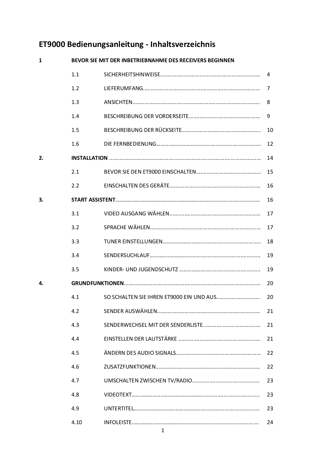 Xtrend ET9000 User Manual