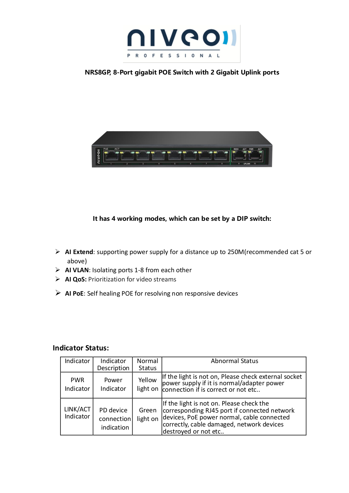 Niveo NRS8GP User guide - ManualMachine.com