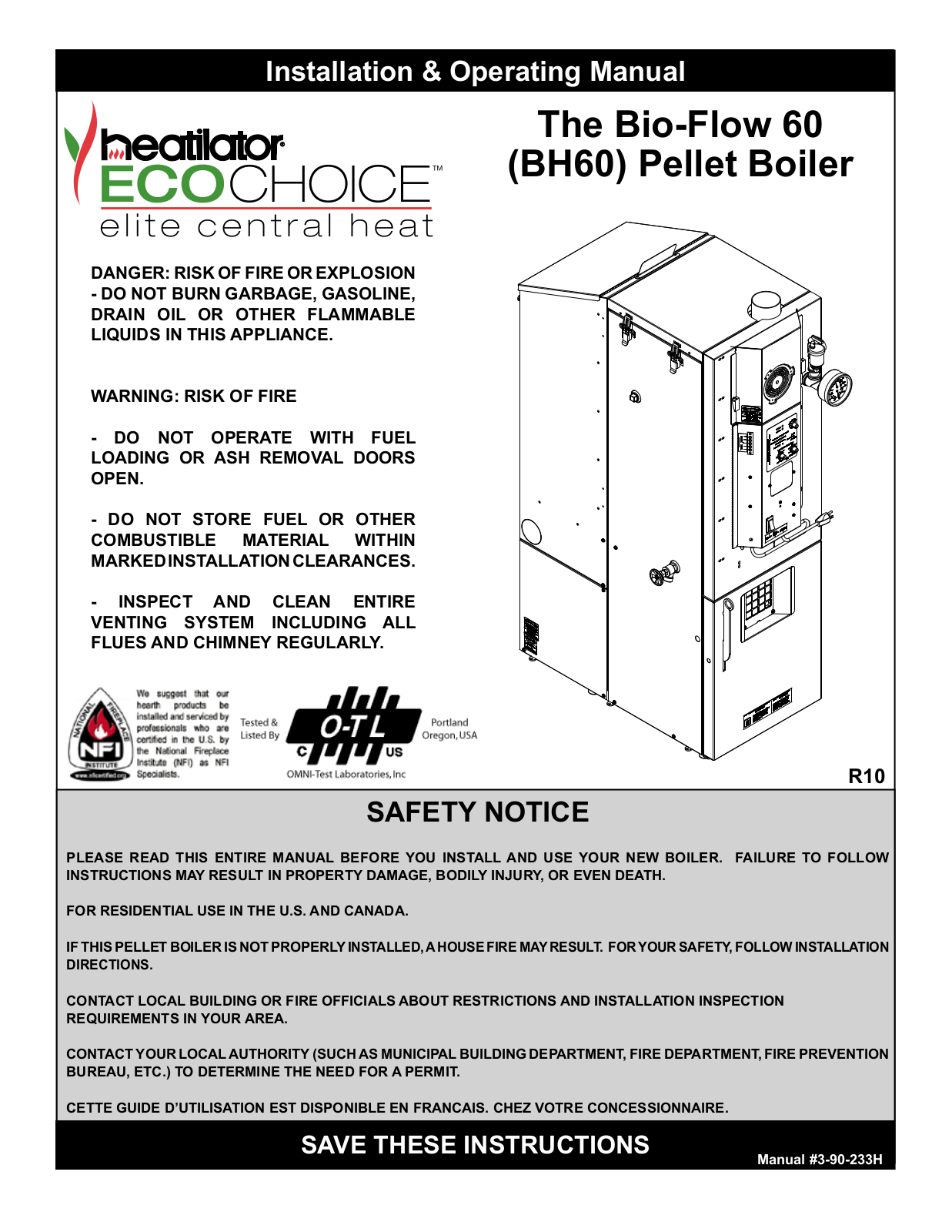 Heatiator BH60 User Manual