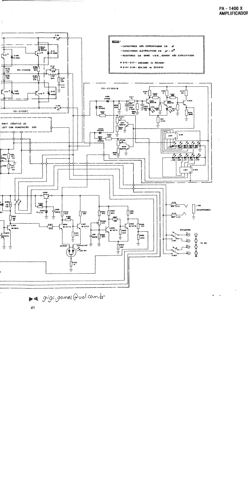 Cygnus PA1400X Schematic