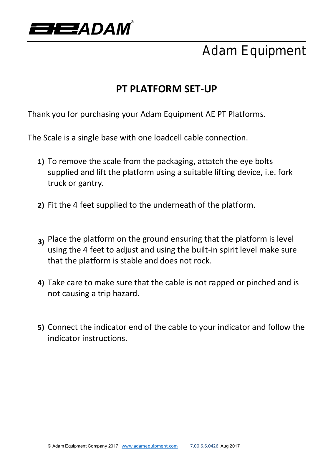 Adam Equipment PT312-5S, PT315-10S, PT312-10S, PT110S, PT310-10S Instruction Manual