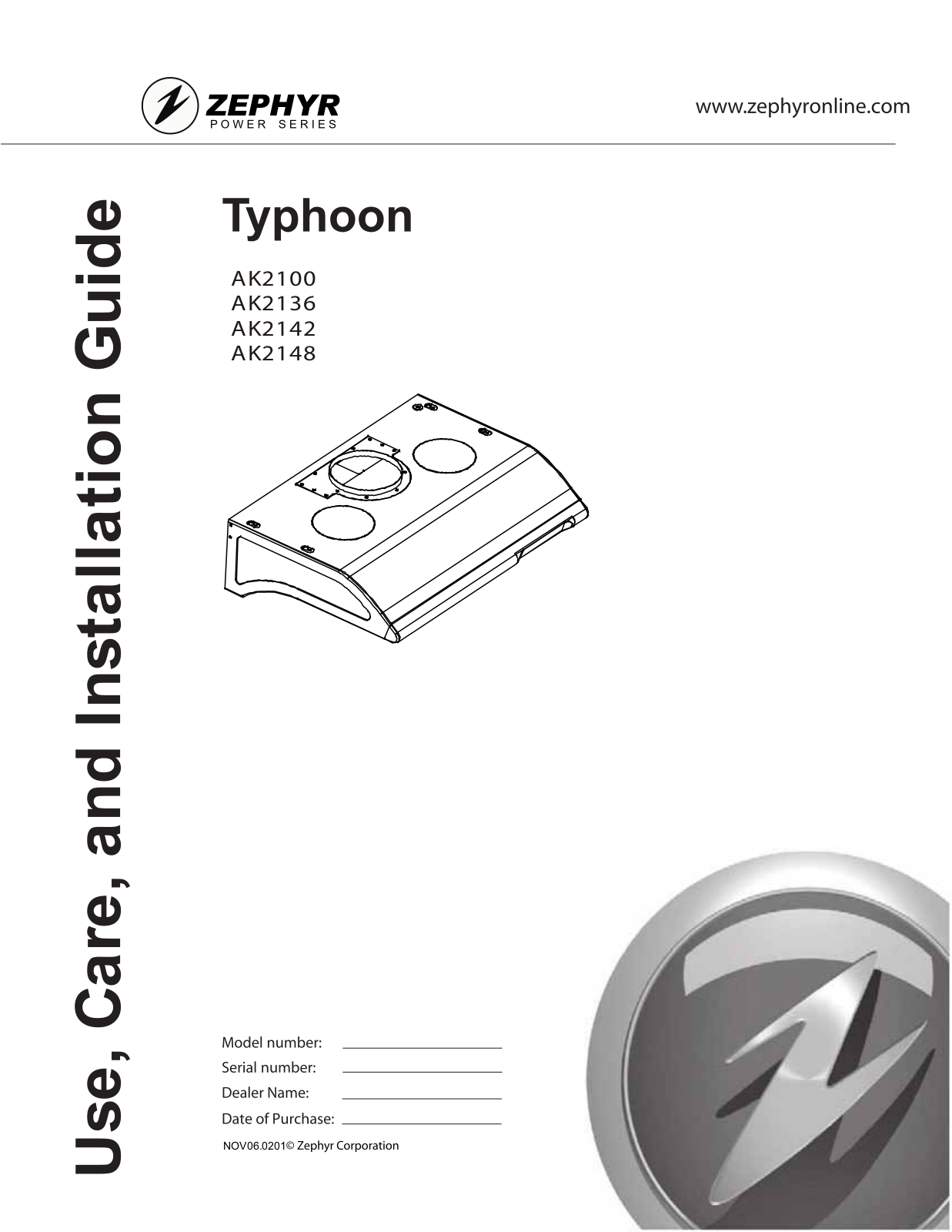 Zephyr AK2142, AK2136, AK2148, AK2100 User Manual