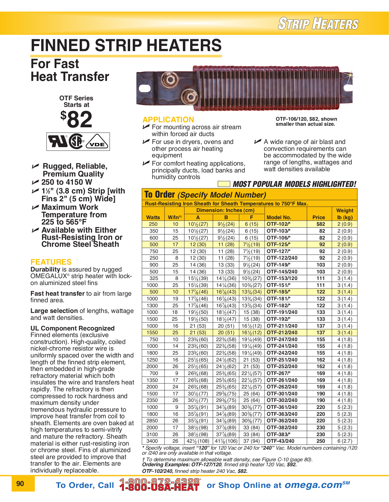 Omega Products OTF-102-240 User Manual