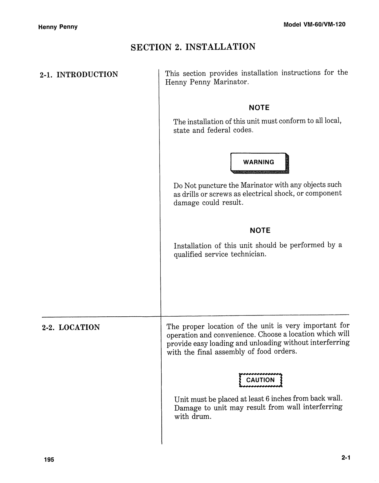 Blakeslee VM-120 Installation  Manual