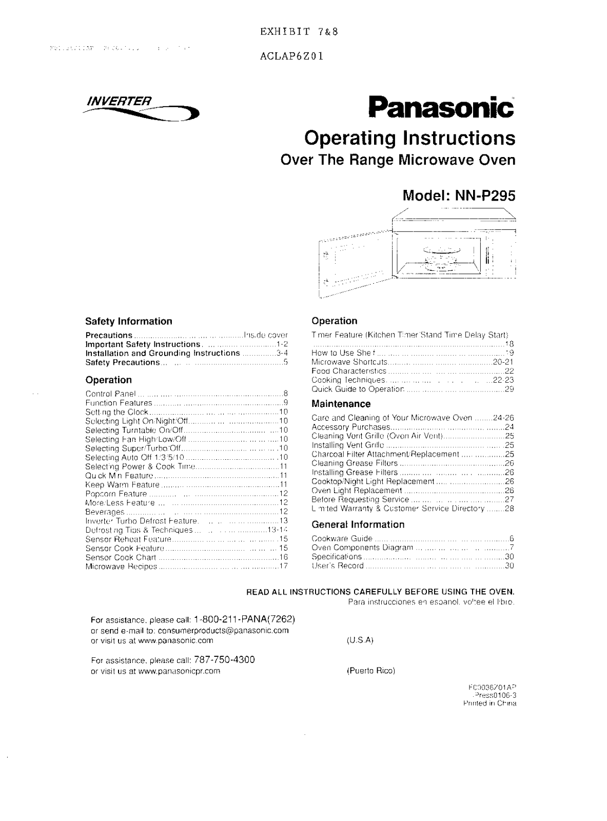 Panasonic AP6Z01 User Manual