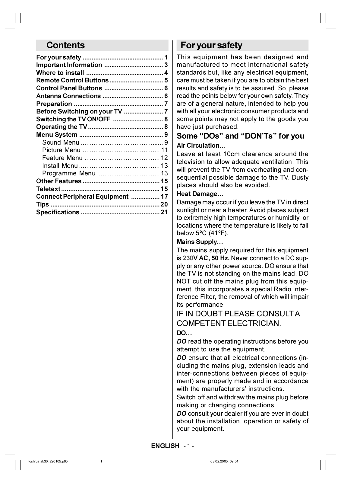 Toshiba 21V53G Owner Manual