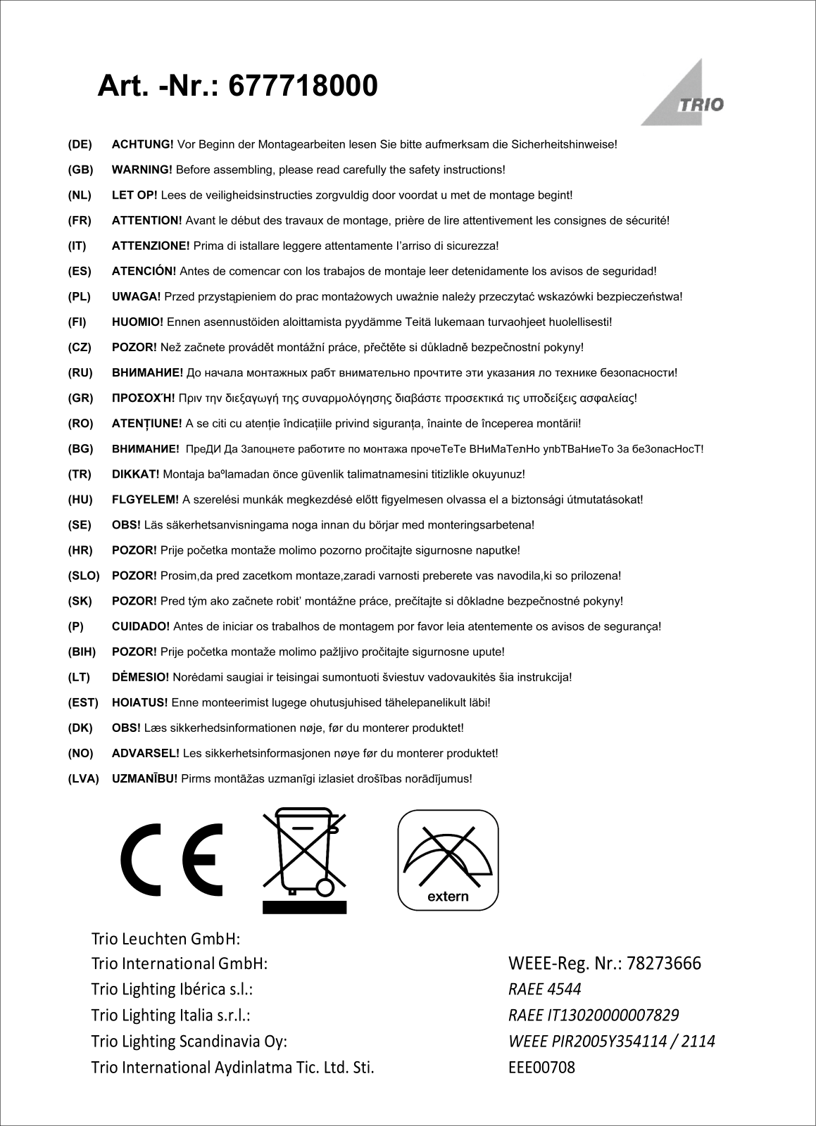 Trio 677718000 User Guide - ManualMachine.com