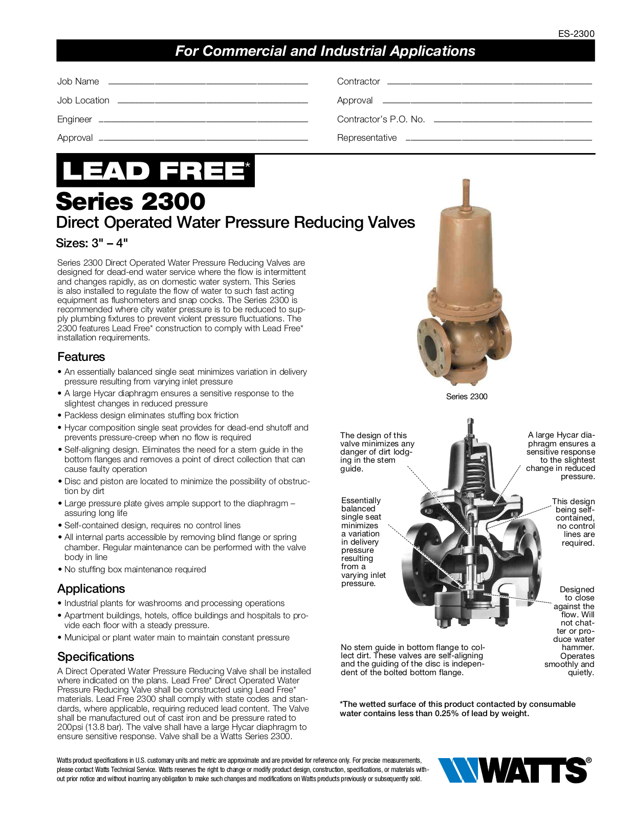 Watts 2300 User Manual