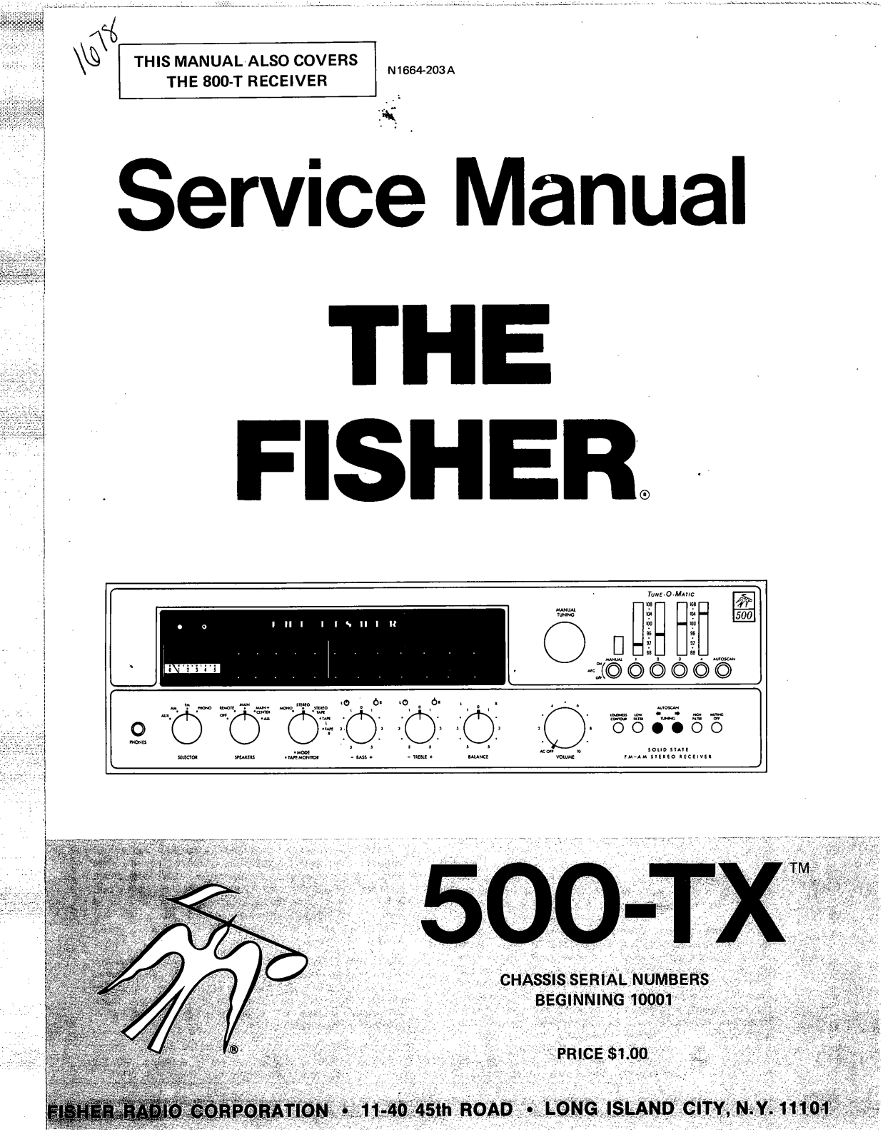 Fisher 500-TX, 800-T Service manual