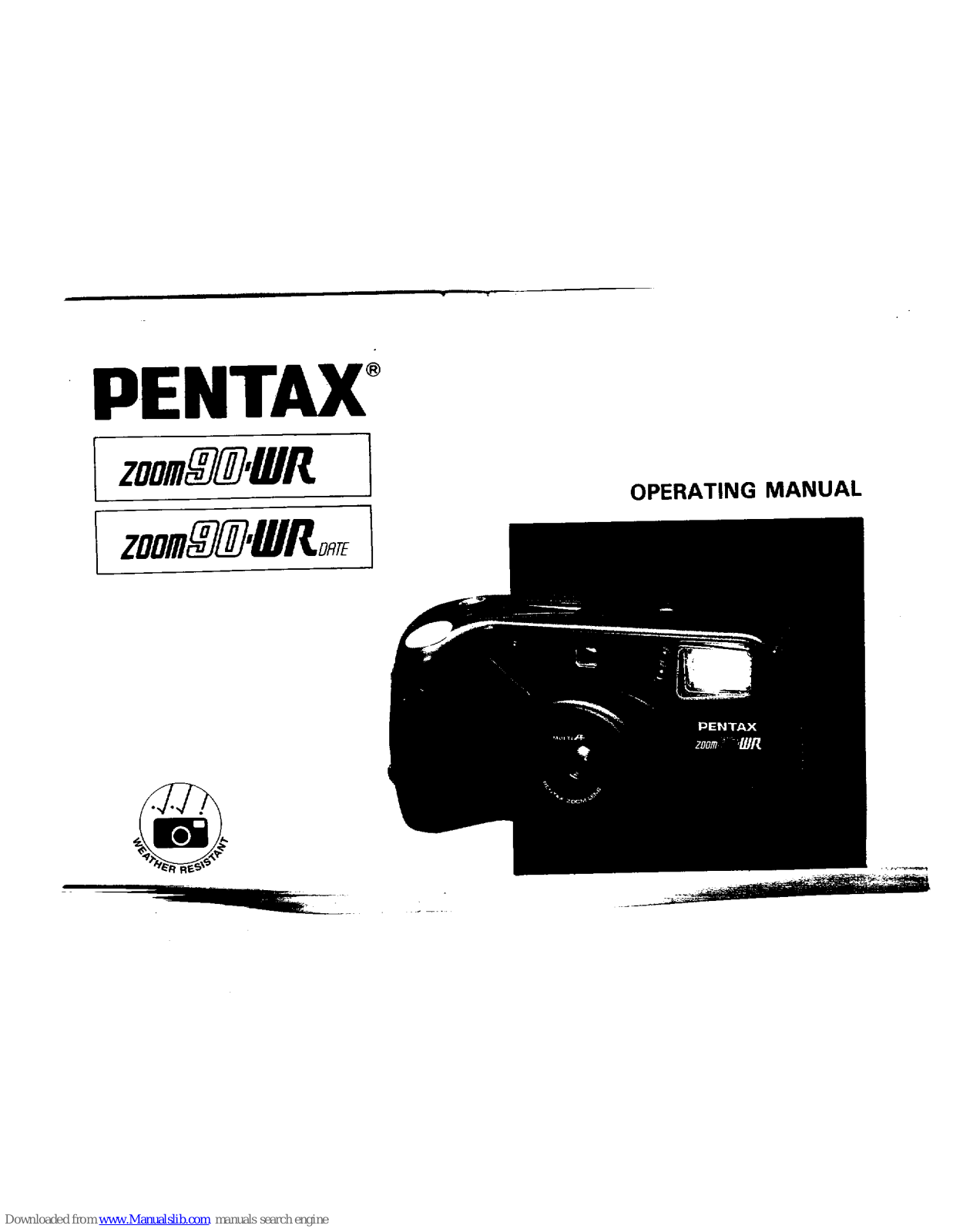 Pentax IQZoom 90WR, Zoom 90-WR, Zoom 90-WR date Operation Manual