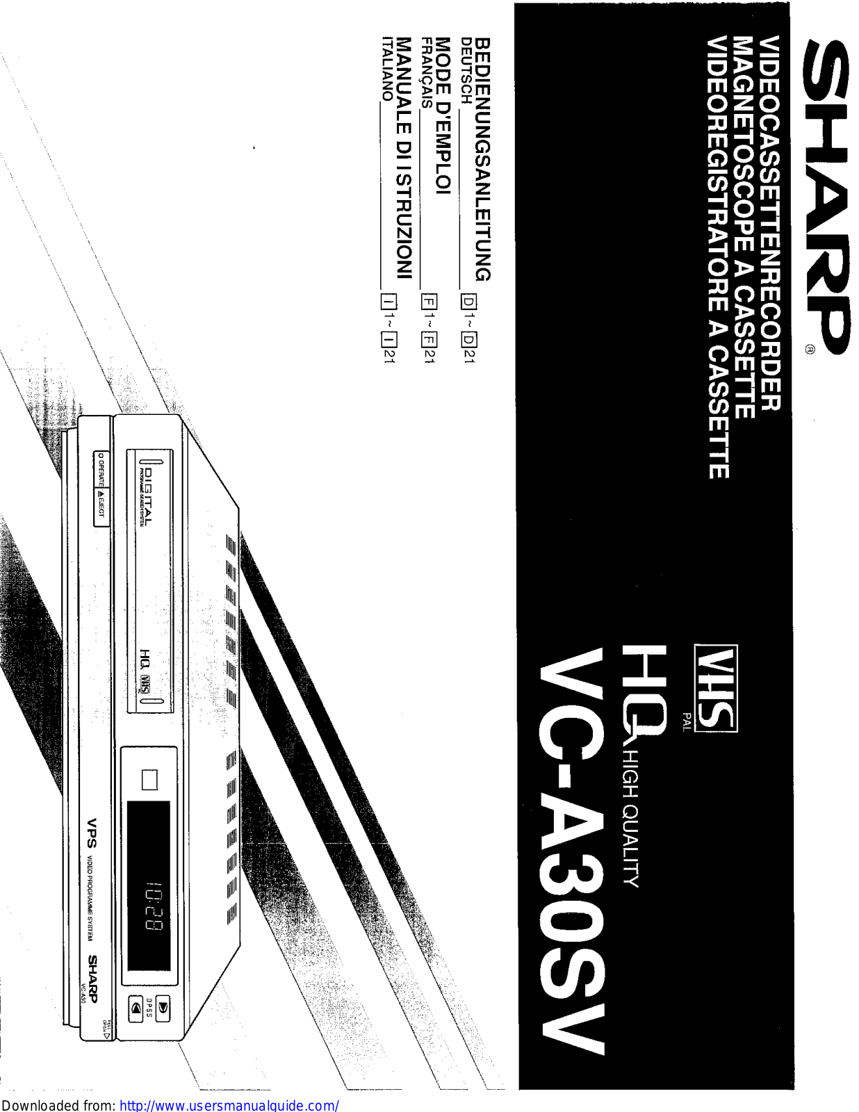 SHARP VC-A30SV User Manual