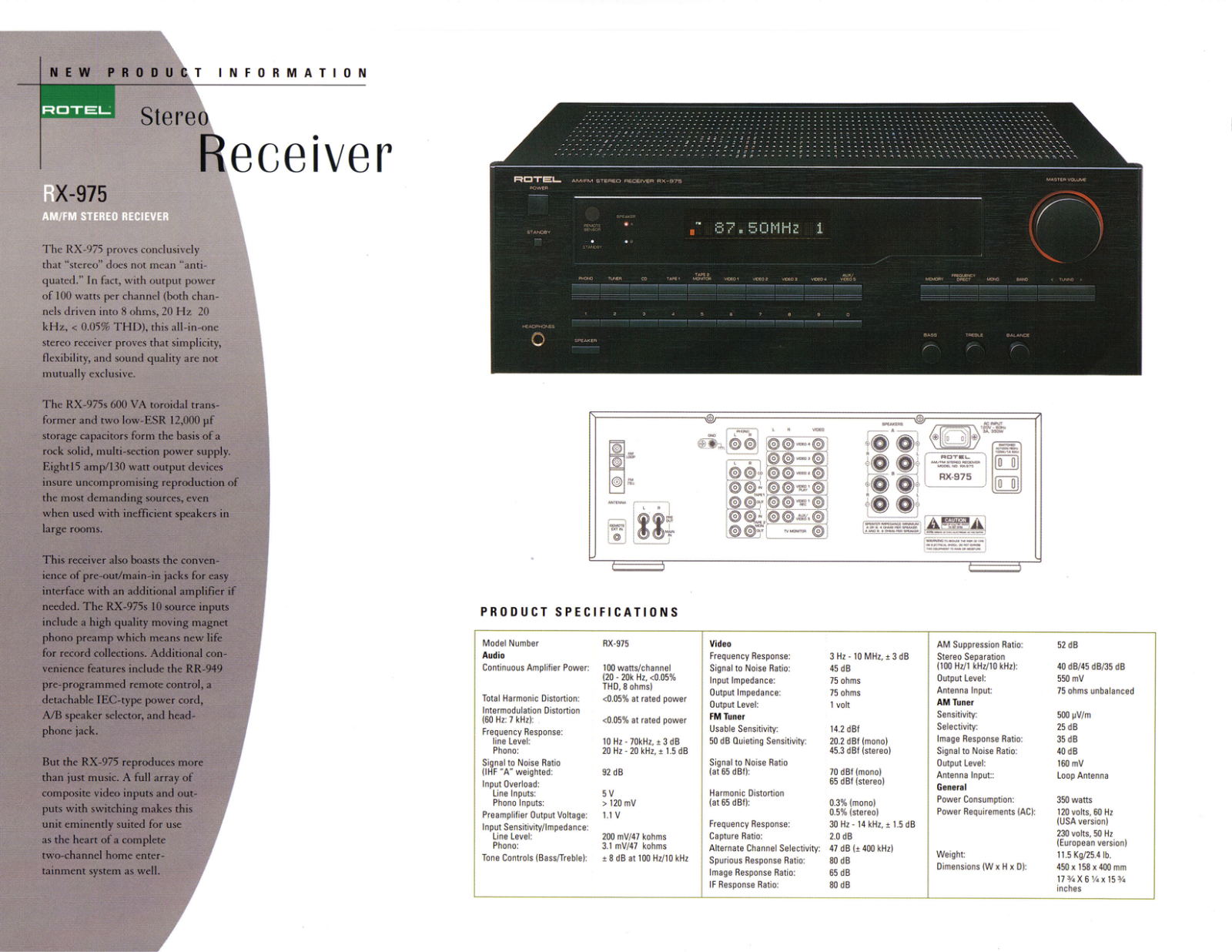 Rotel RX-975 Brochure