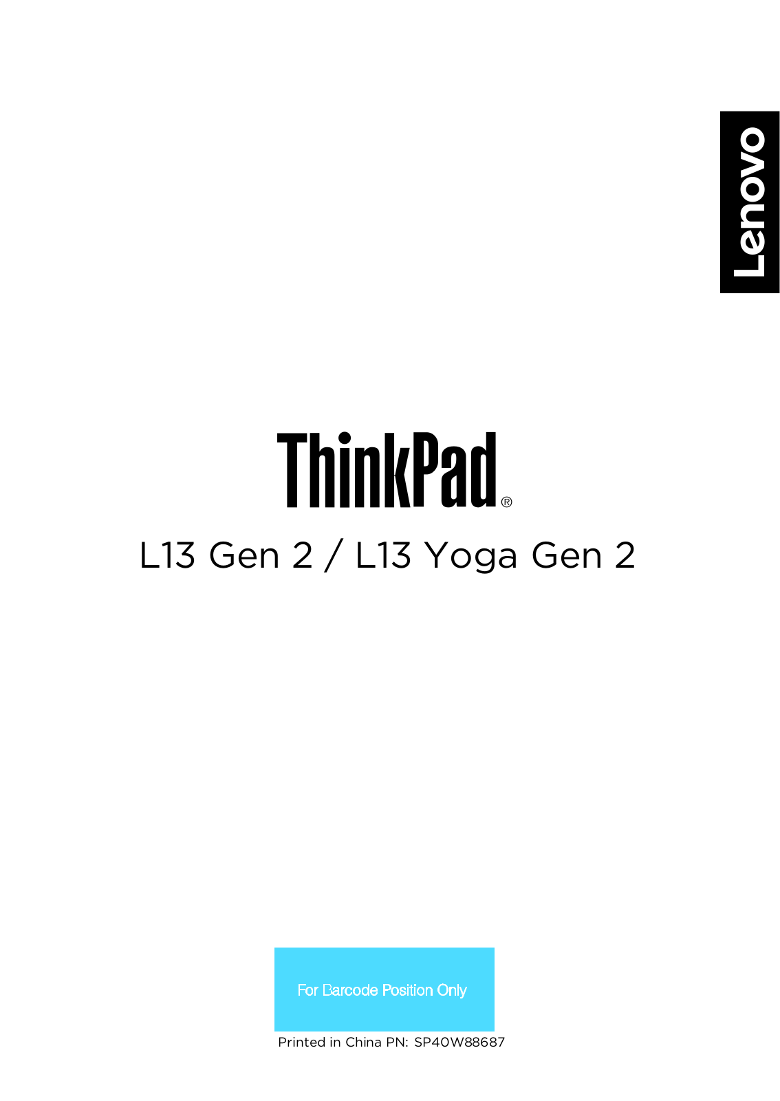 Lenovo ThinkPad L13 Gen 2, ThinkPad L13 Yoga Gen 2 Setup Guide