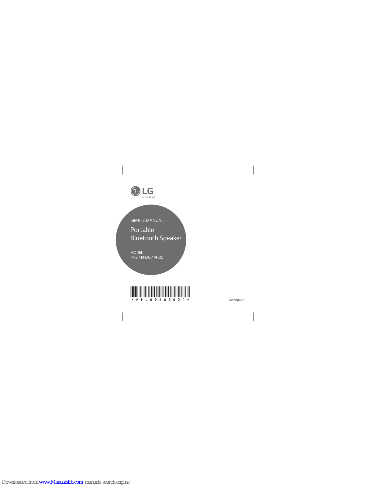 LG PH3O, PH3G Simple Manual - ManualMachine.com