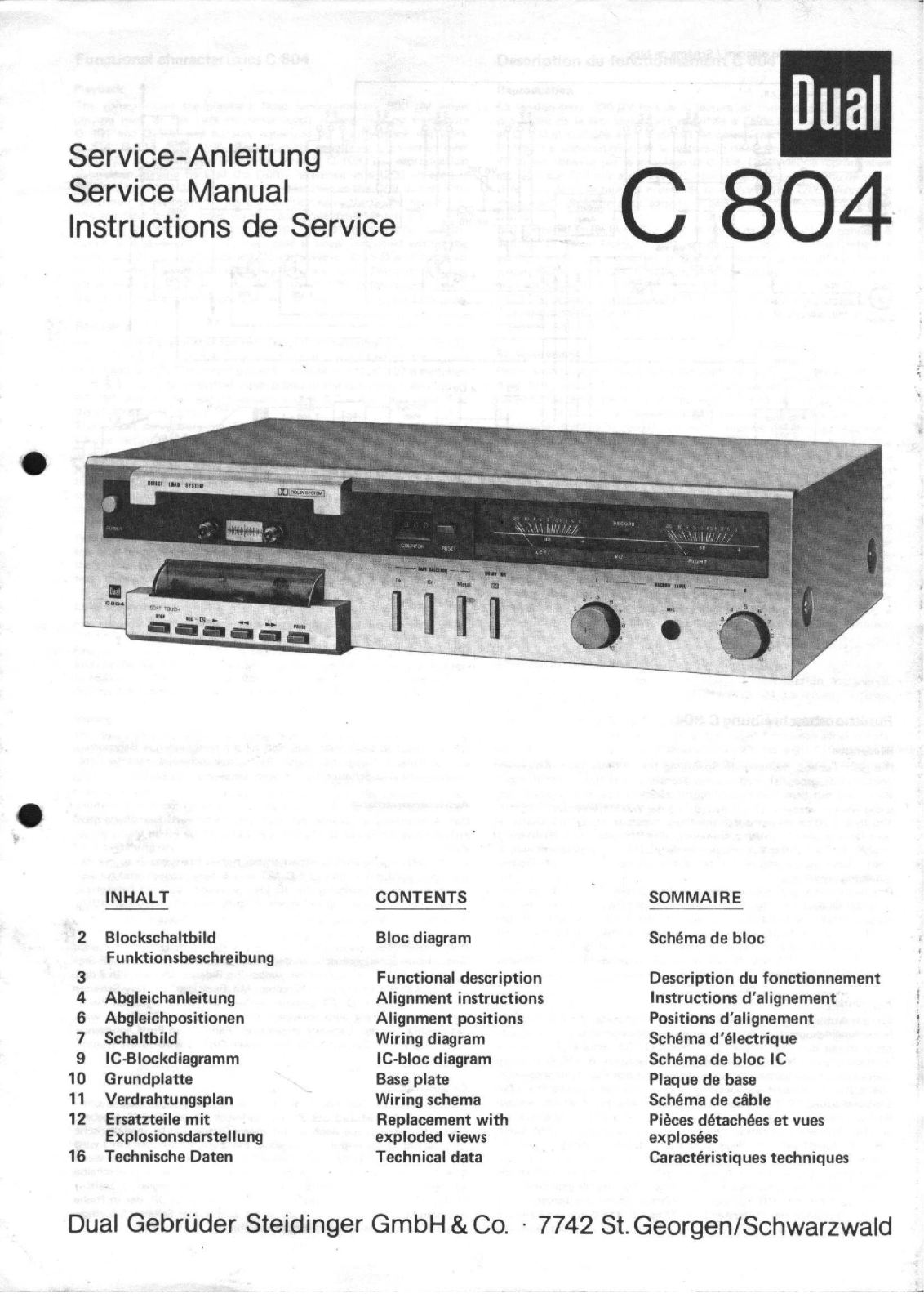 Dual C-804 Service manual