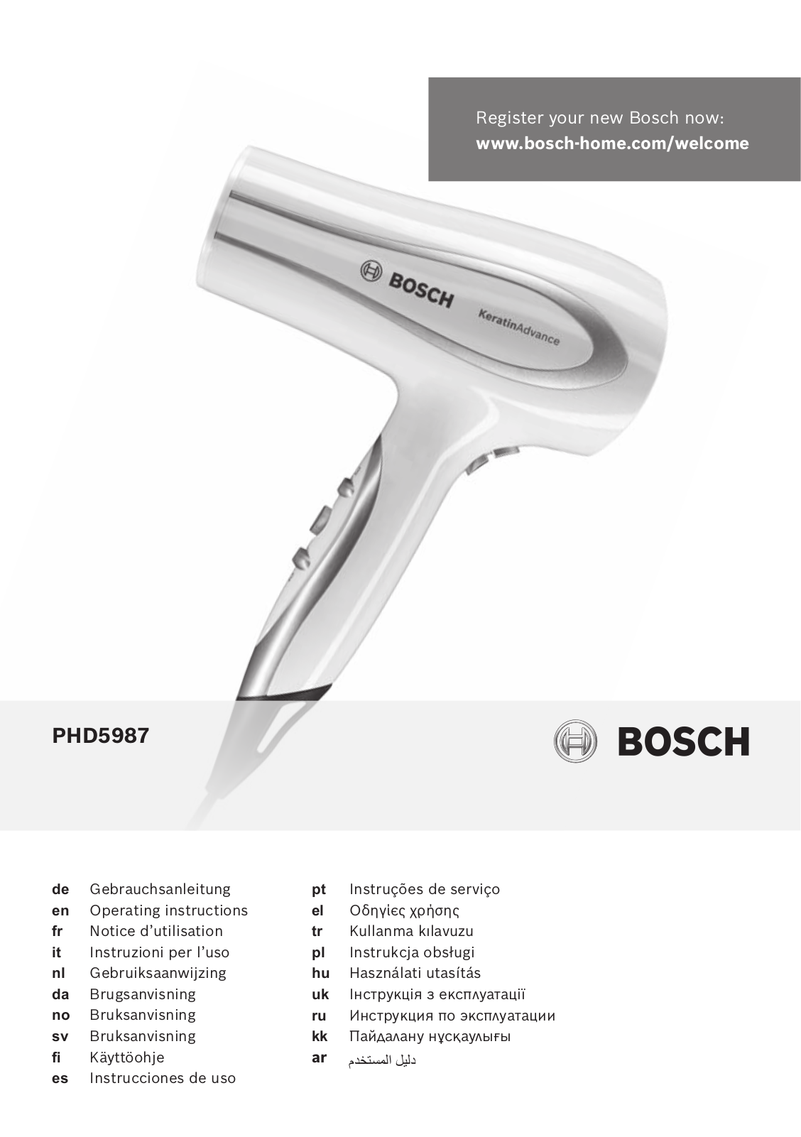 Bosch PHD5987 User Manual