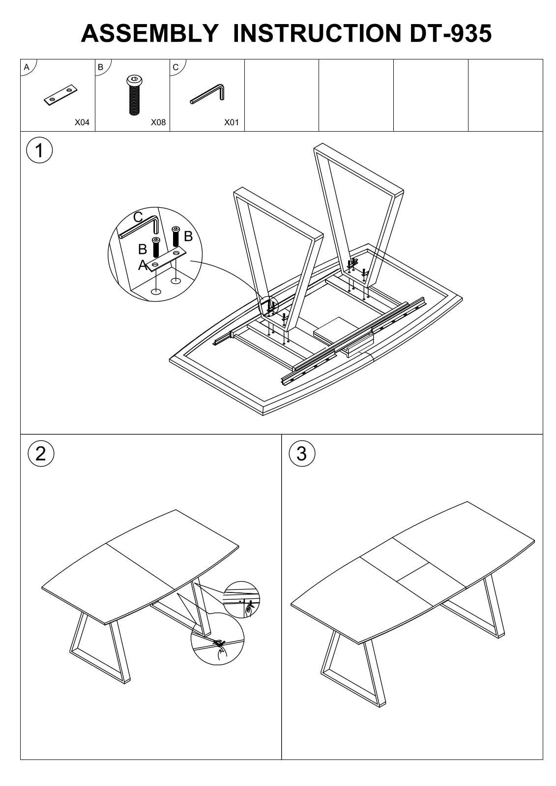 Stool Group DT-935 ASSEMBLY INSTRUCTIONS