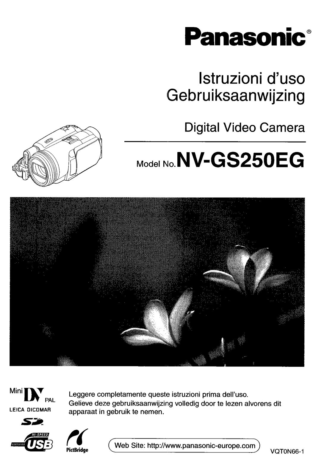 Panasonic NVGS250EG Operating Instructions