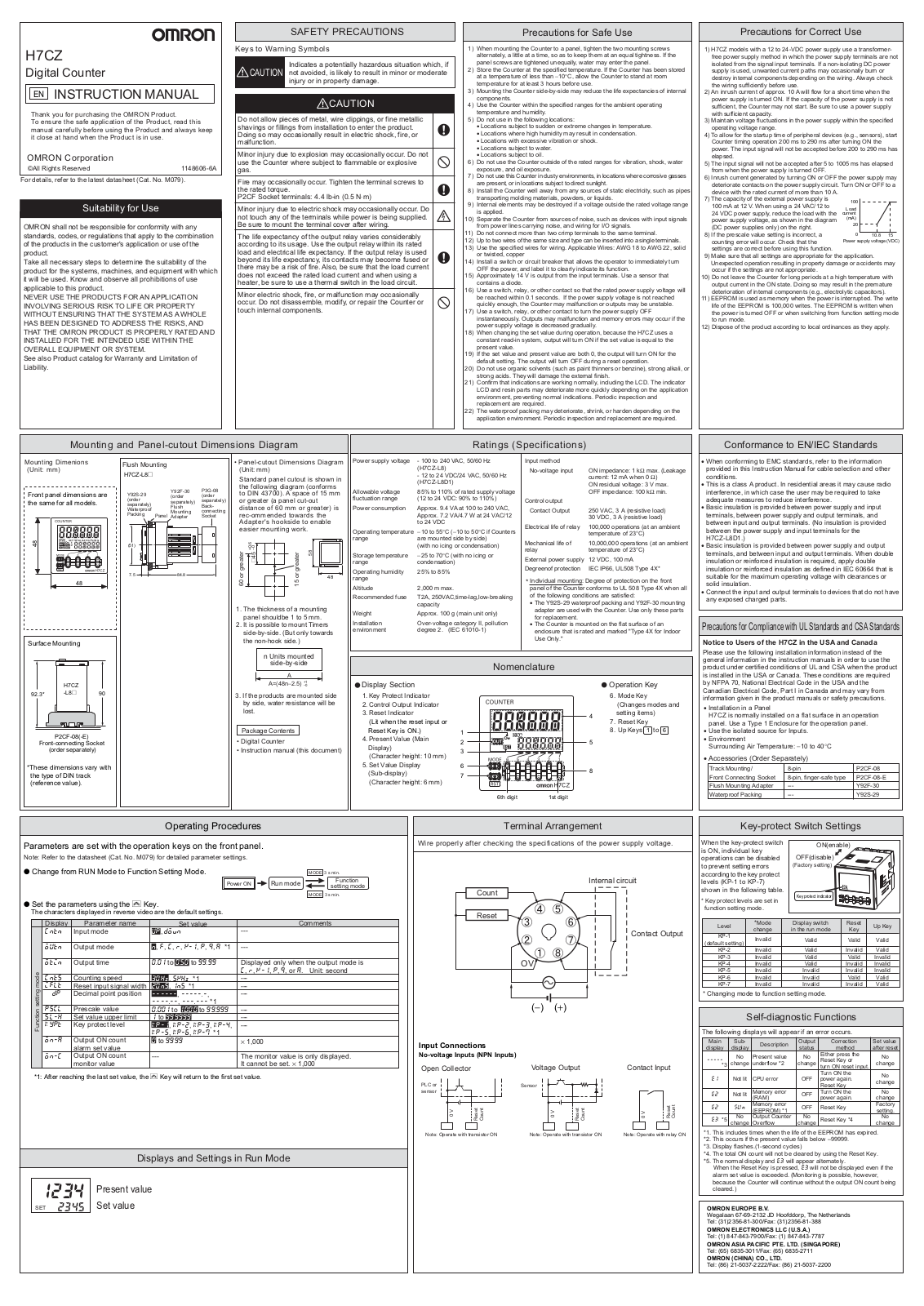 Omron H7CZ Instruction Manual