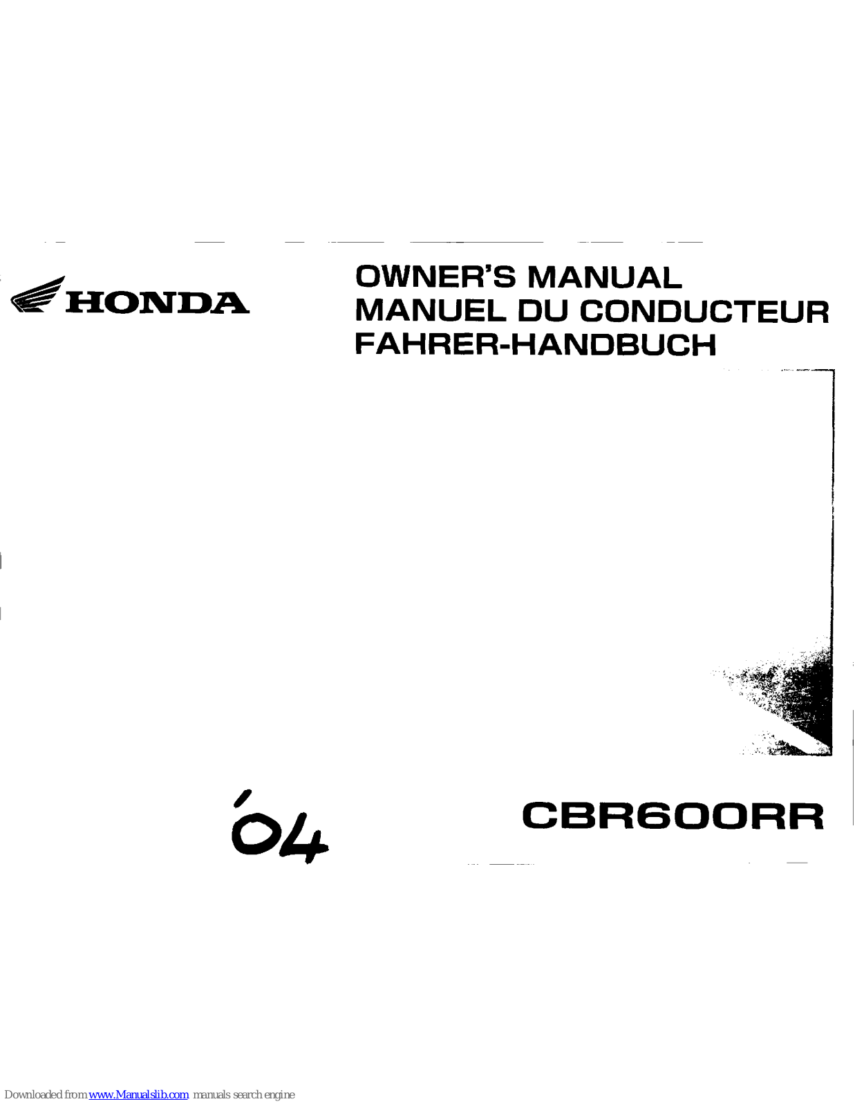 Honda CBR600RR (2004) Owner's Manual