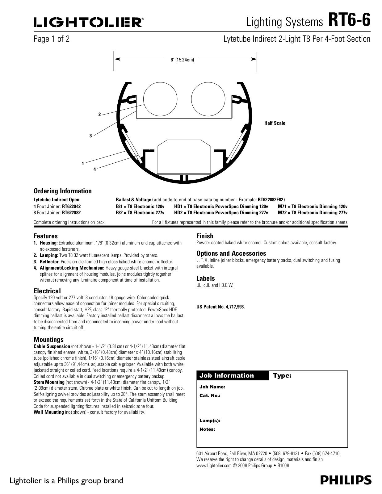 Lightolier RT6-6 User Manual