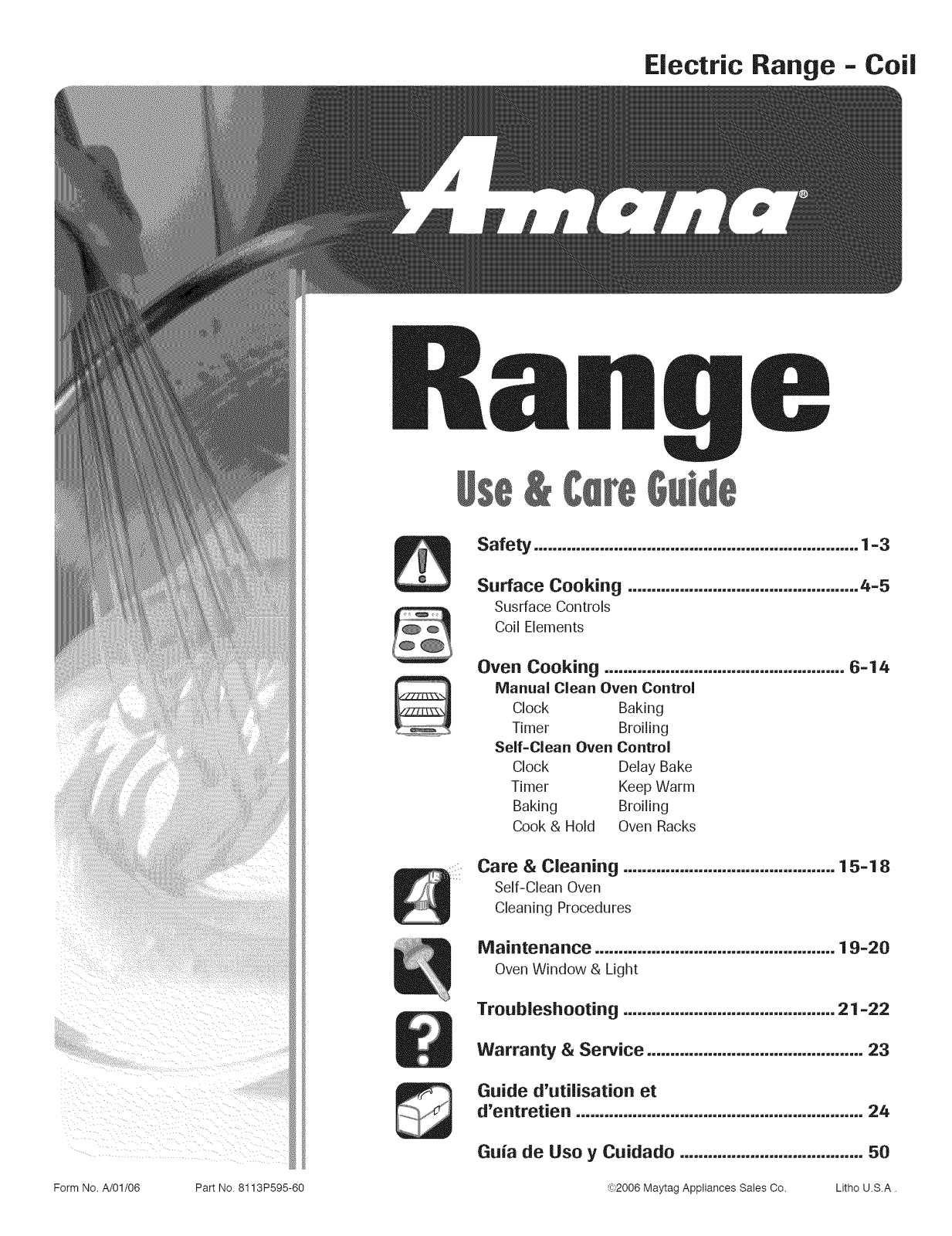 Amana AER5511BAW, AER5511BAQ, AER5511BAB Owner’s Manual