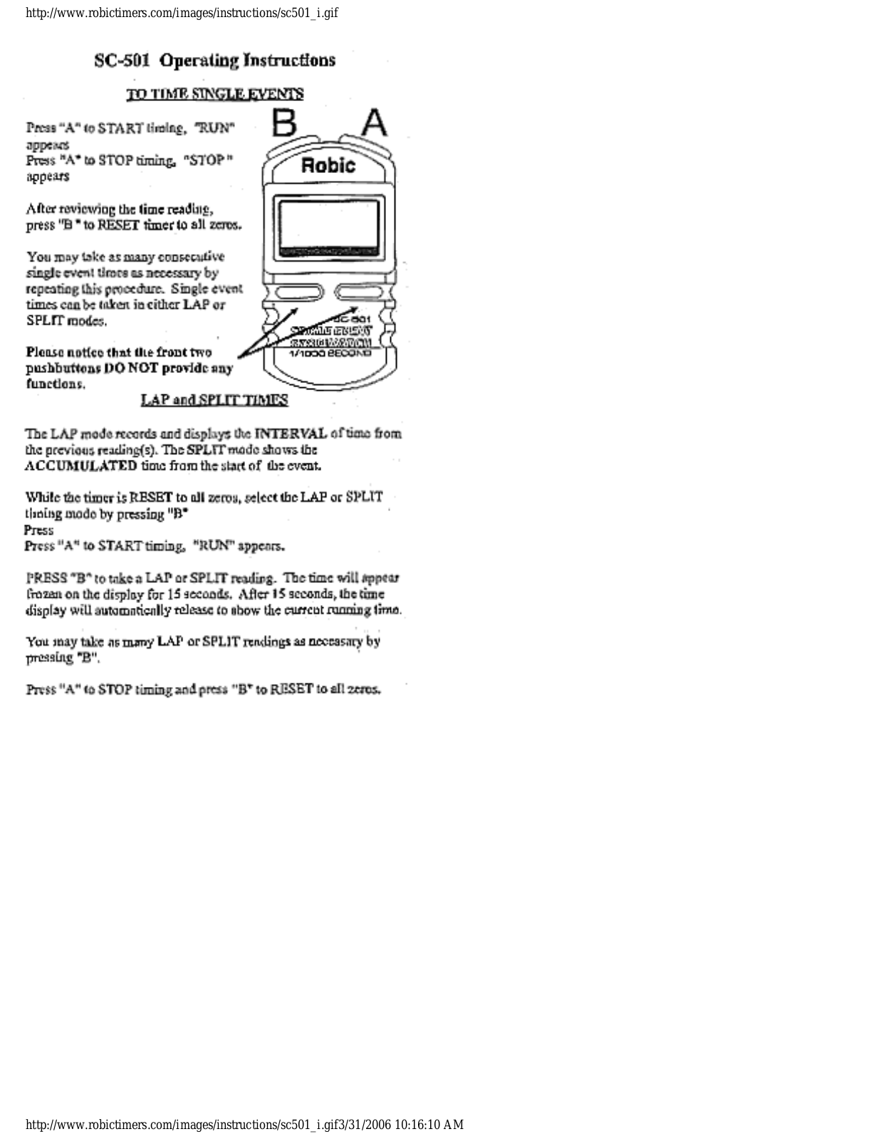 Robic SC-501 User Manual