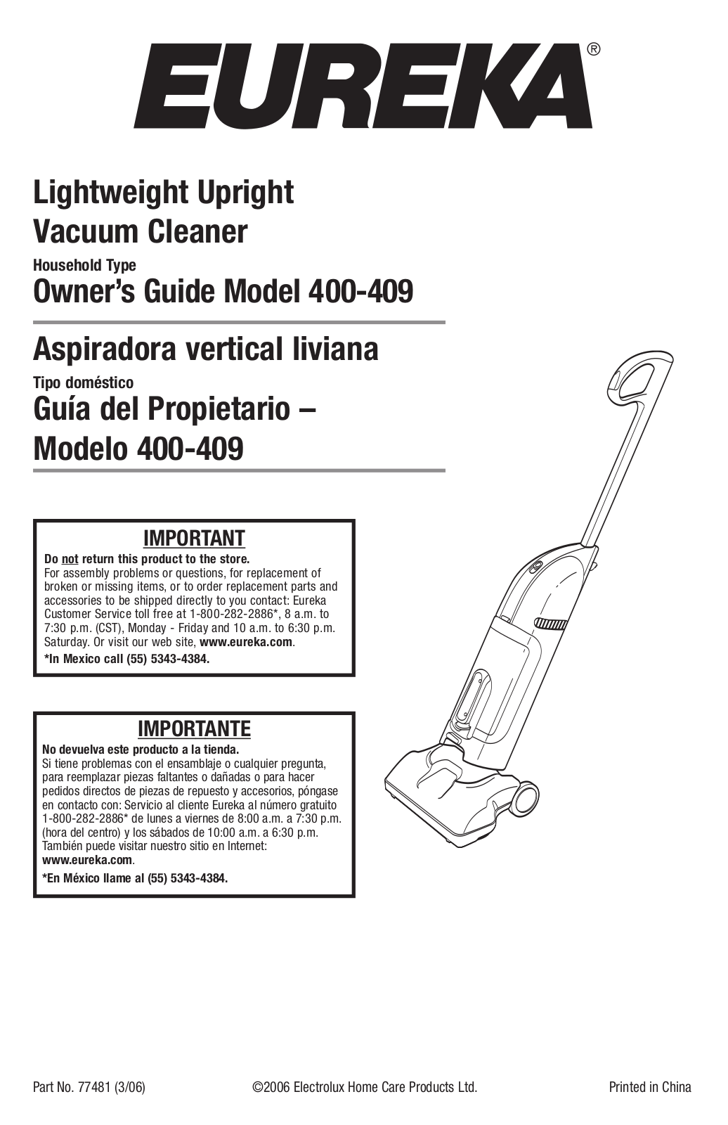 Eureka 400, 409 User Manual - ManualMachine.com