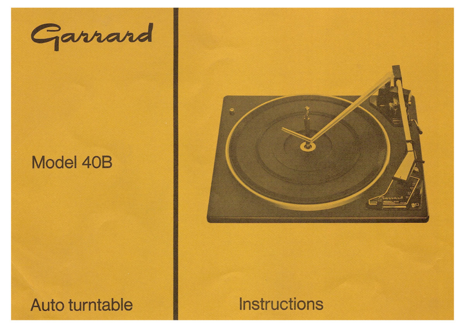 Garrard 40-B Owners manual