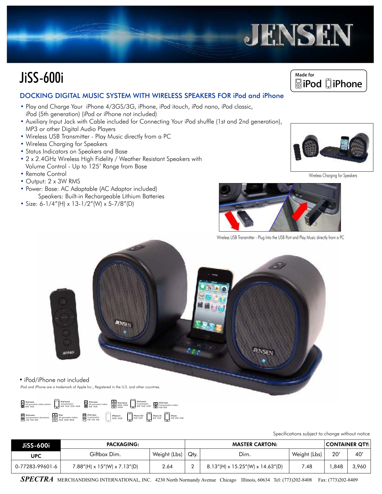 Jensen JISS-600I User Manual