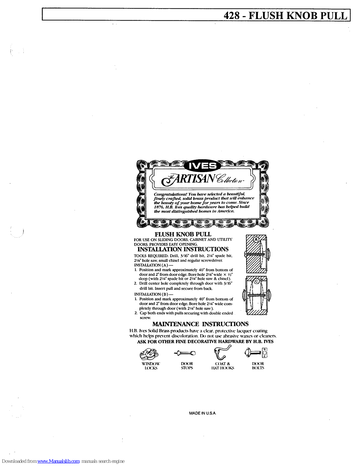 Ives 428 Installation Instructions Manual - ManualMachine.com