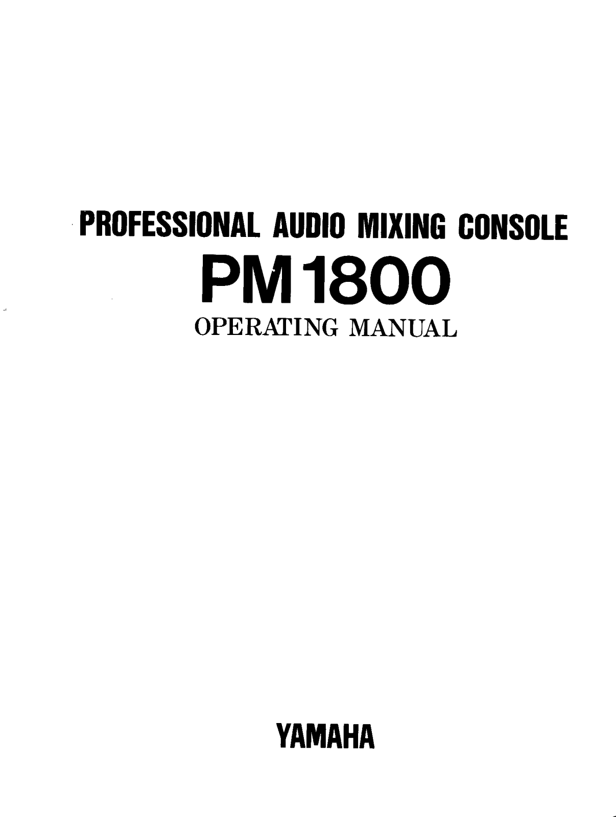 Yamaha PM1800E User Manual