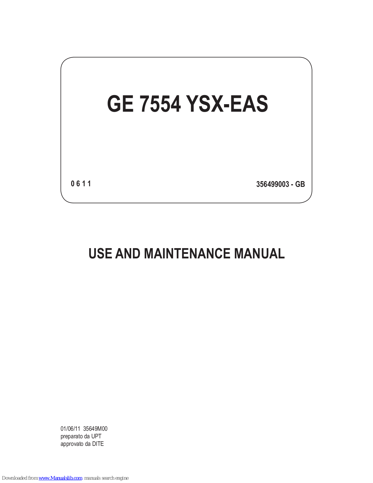 Mosa GE 7554 YSX-EAS Maintance Manual