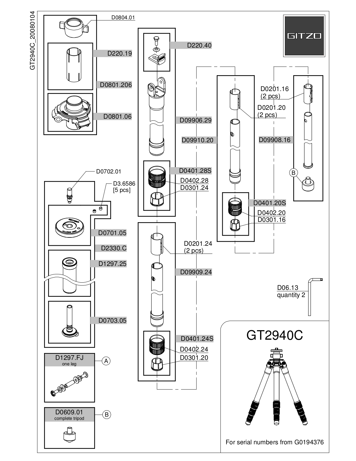 Gitzo GT2940C User Manual