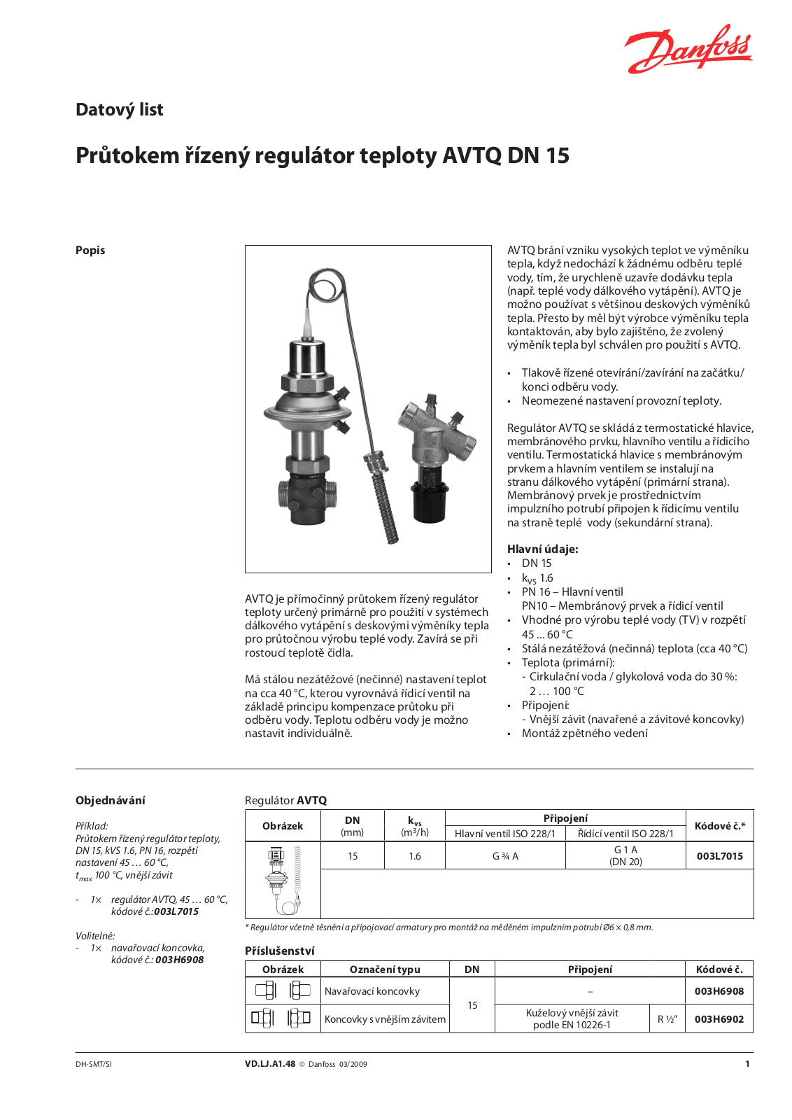 Danfoss AVTQ DN 15 Data sheet