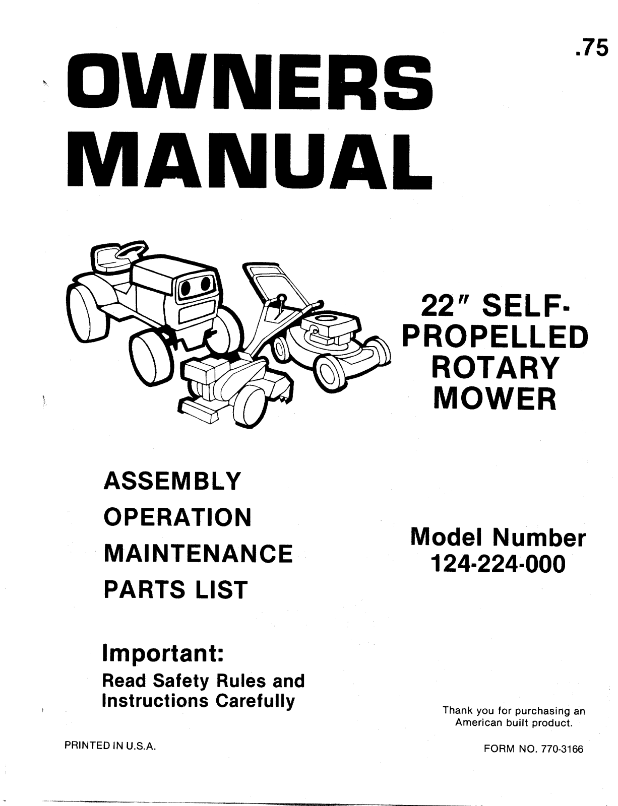 MTD 124-224-000 User Manual