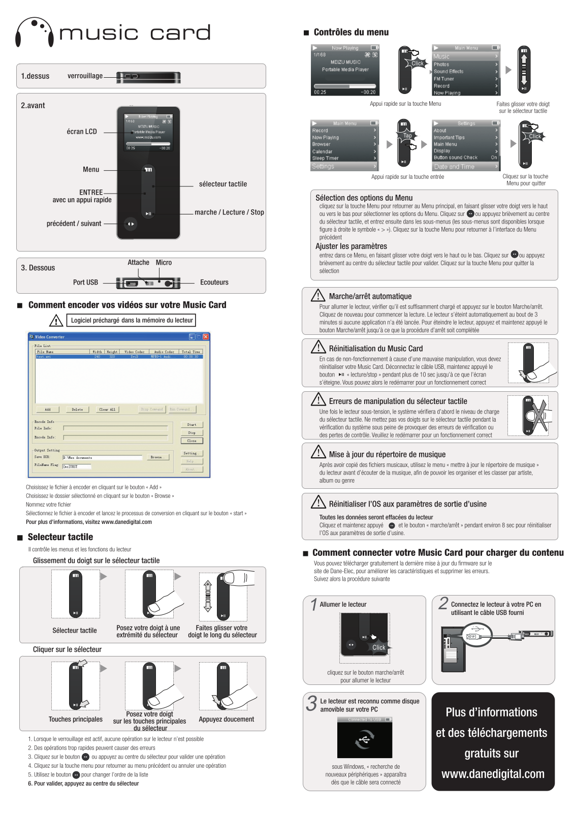 Dane-elec MUSIC CARD Quick start guide