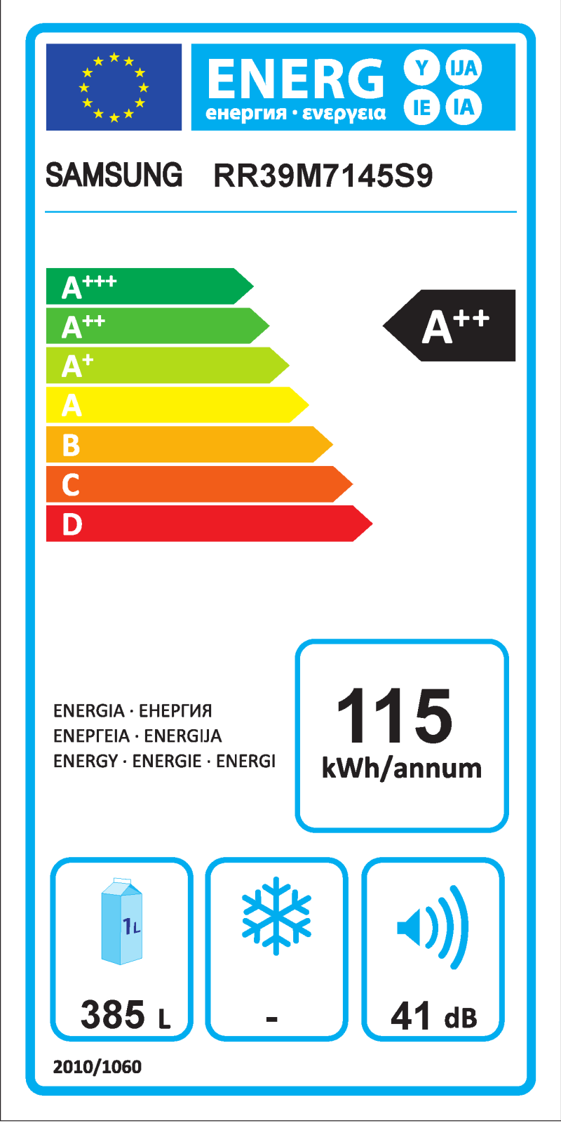 Samsung RR39M7145S9EO Energy label