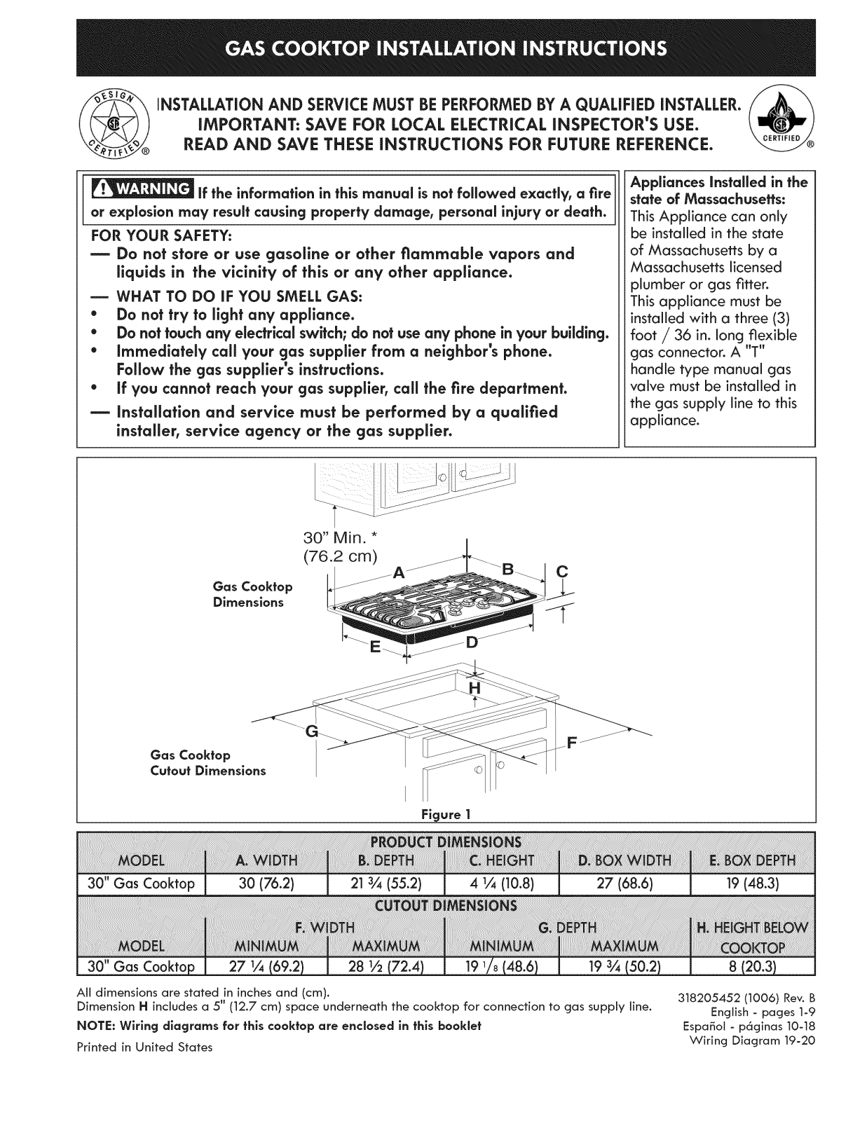 Kenmore 32353, Elite 30 Gas Cooktop Quick Start Manual