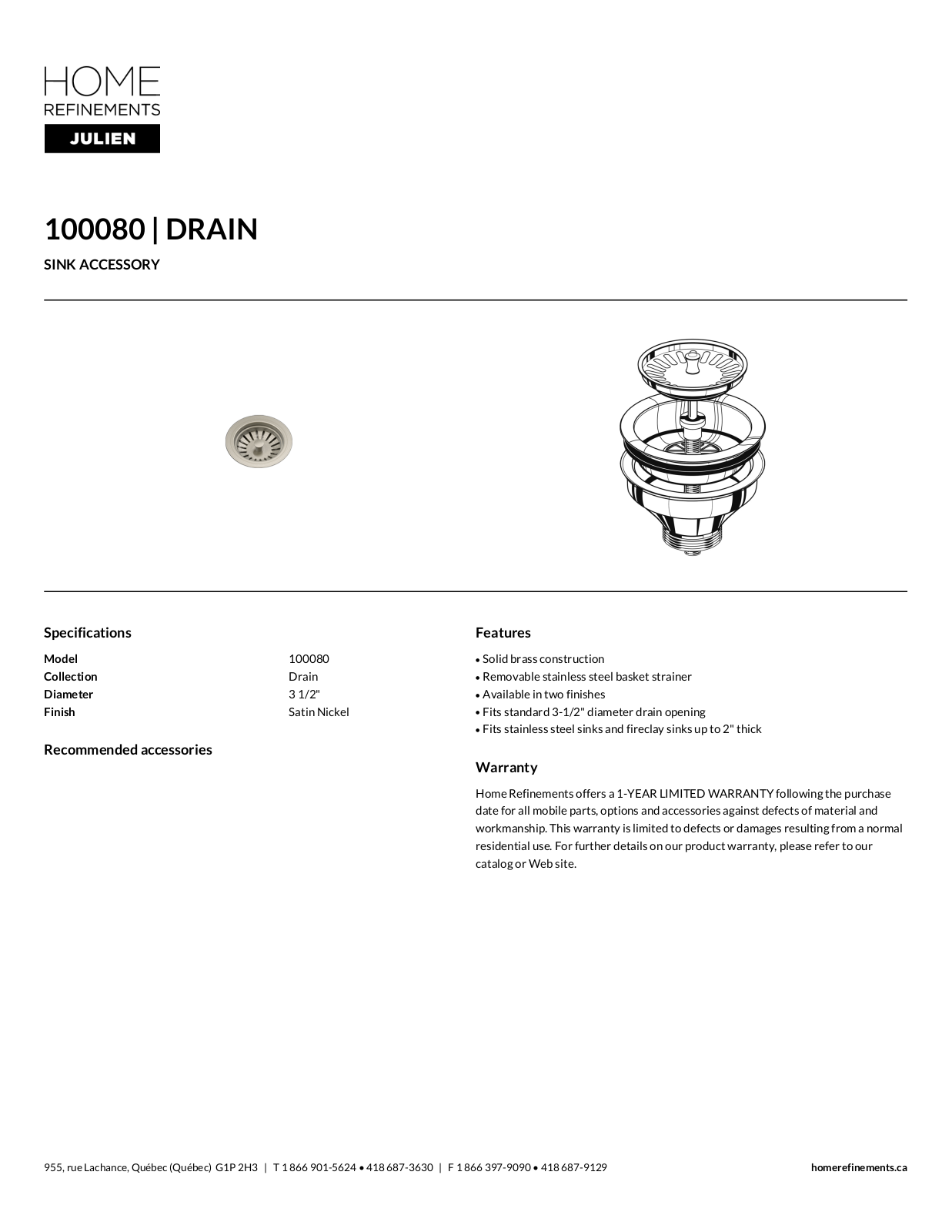 Julien D10008X Specifications - ManualMachine.com
