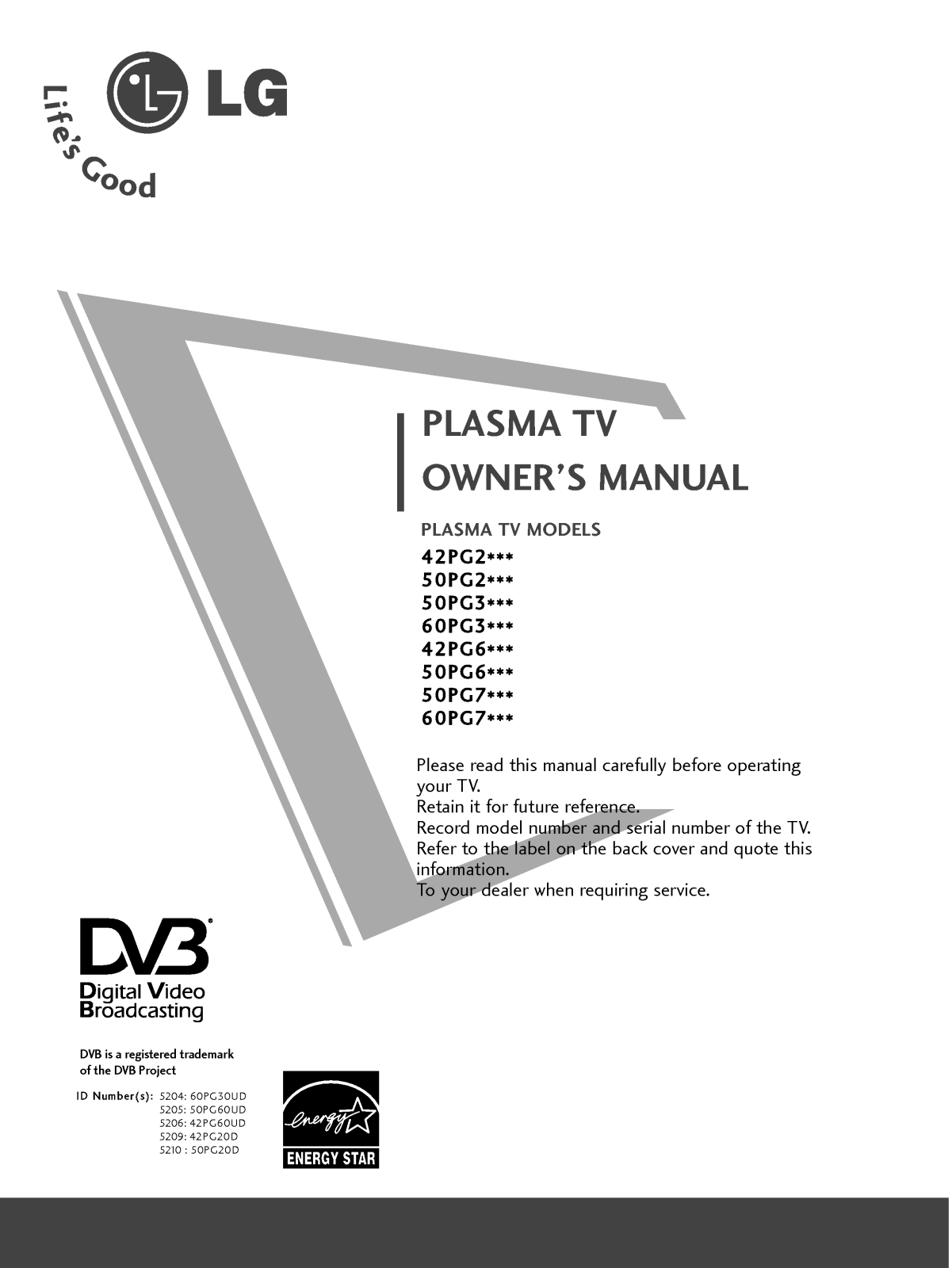 LG 42PG60UD, 50PG60UD User Manual