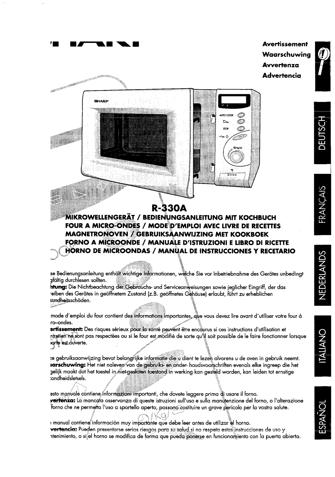 SHARP R-330A User Manual