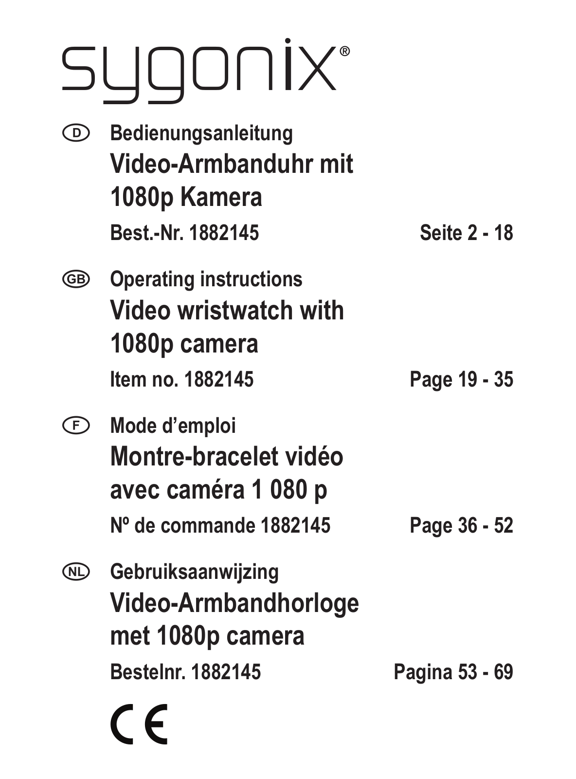 Sygonix 1882145 Operating instructions