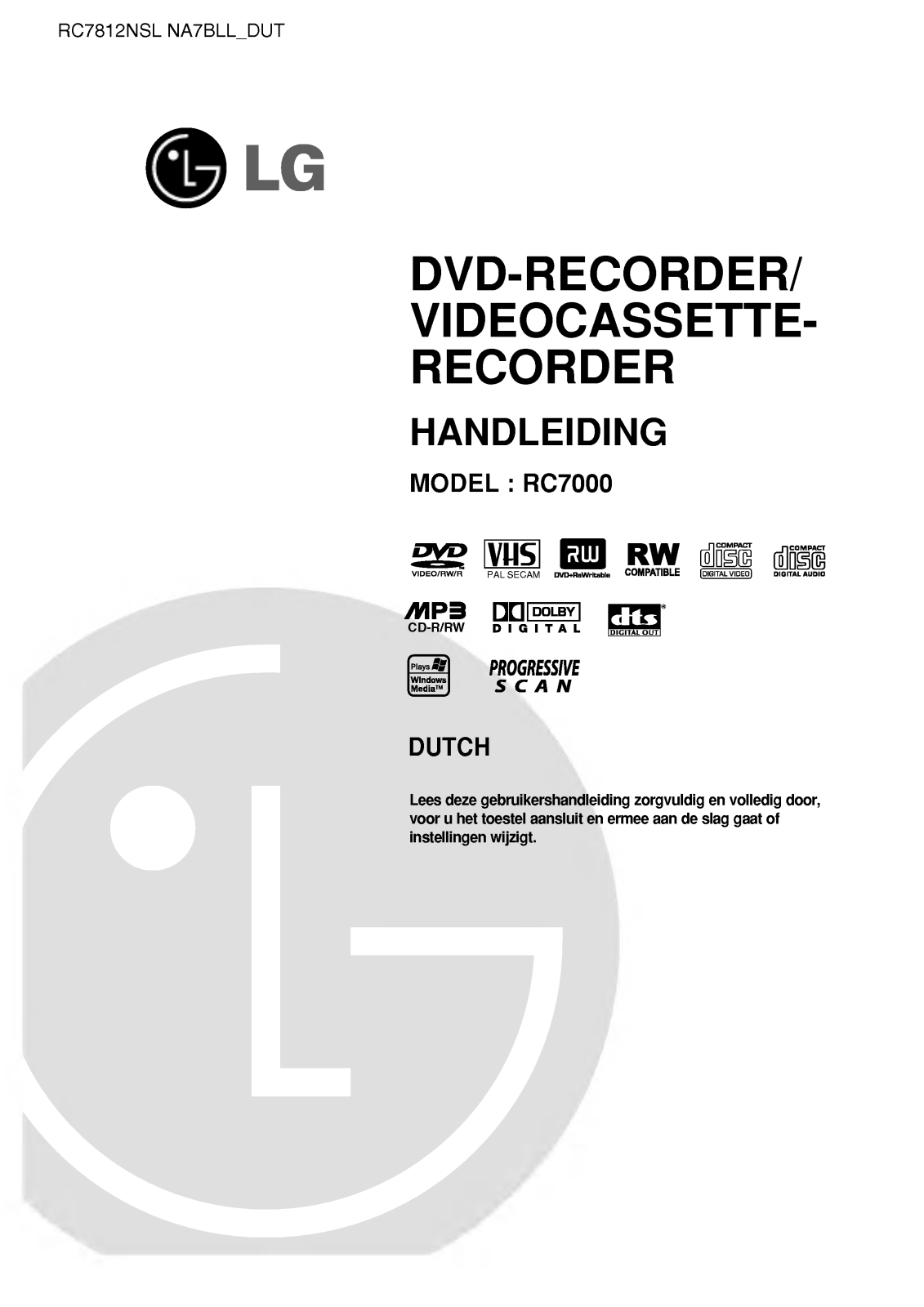 LG RC7812NSL Instruction manual