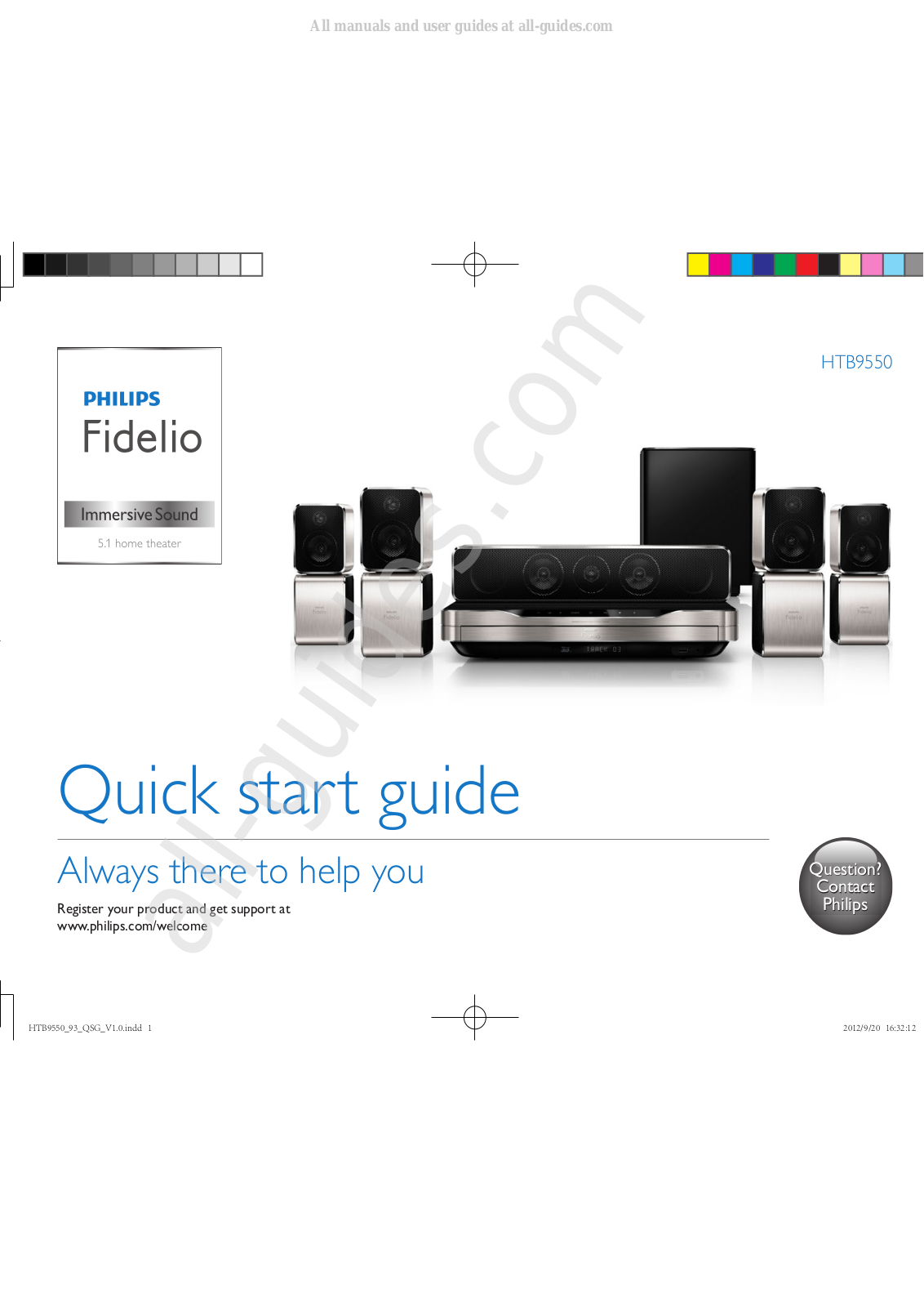 Philips Fidelio HTB9550 Quick Start Manual - ManualMachine.com
