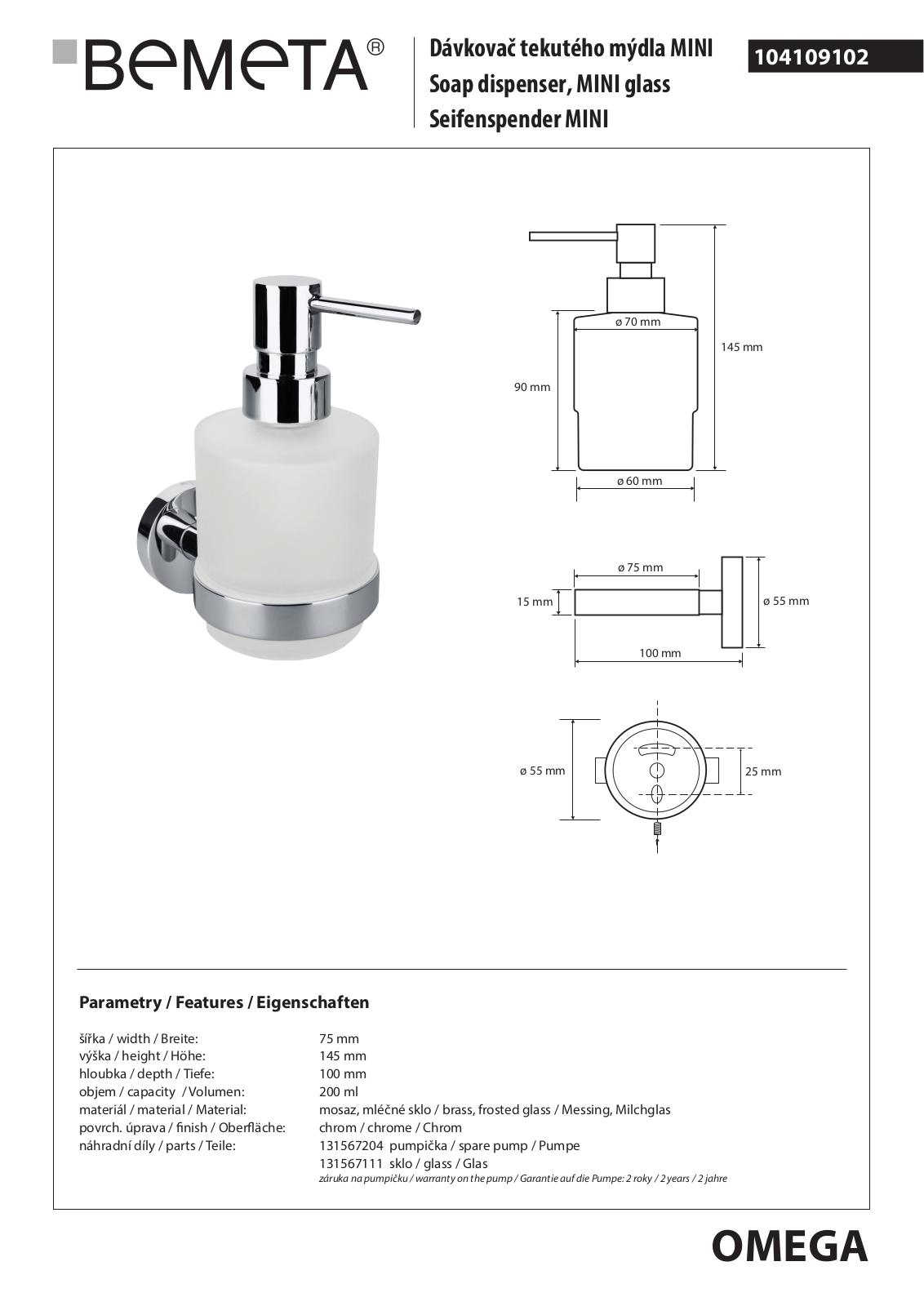 Bemeta Omega 104109102 User guide