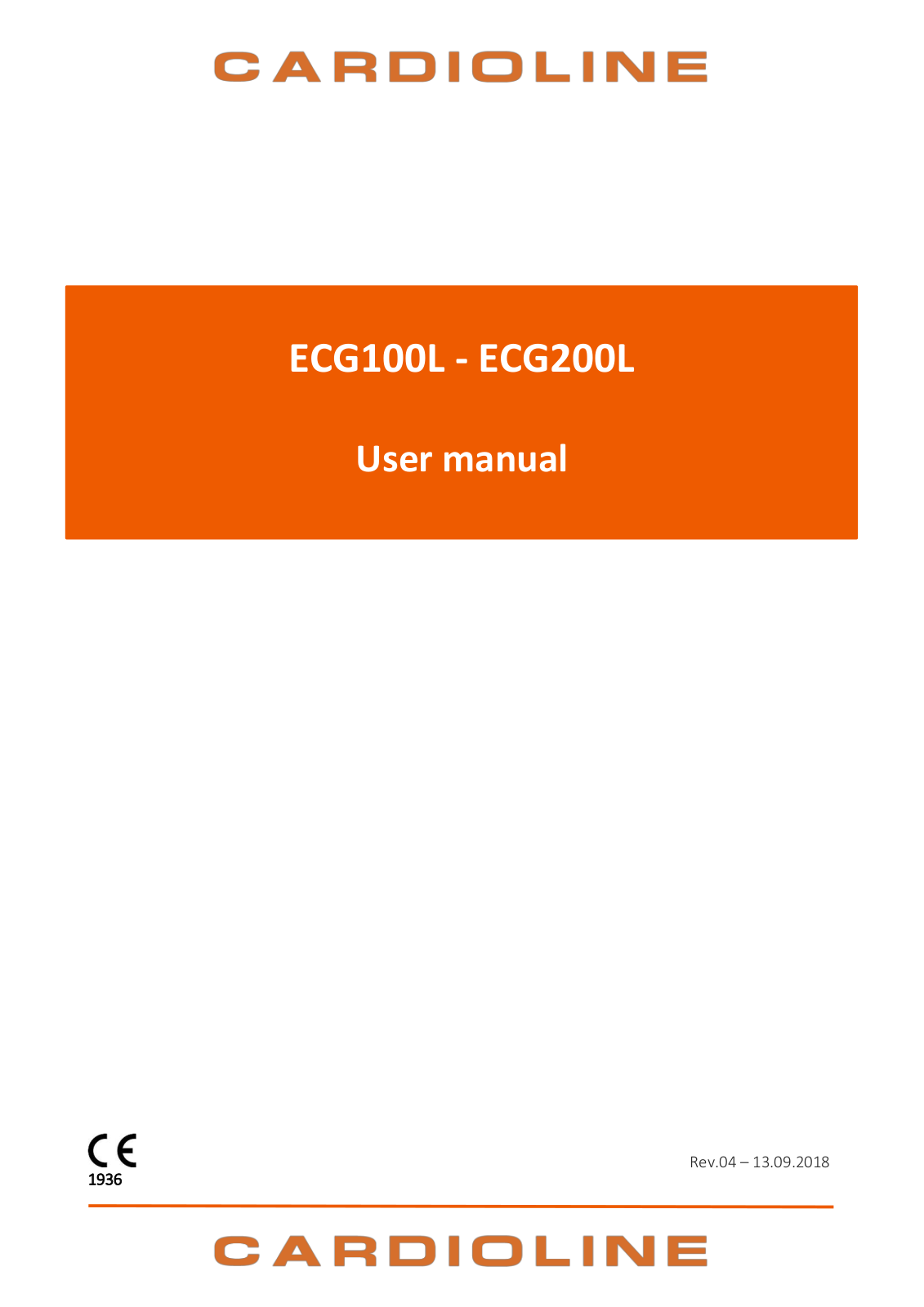 Cardioline ECG100L, ECG200L User Manual