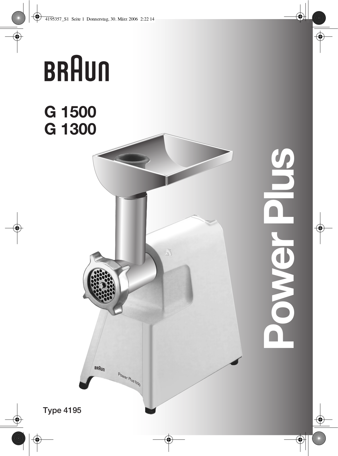 Braun G 1500 User Manual