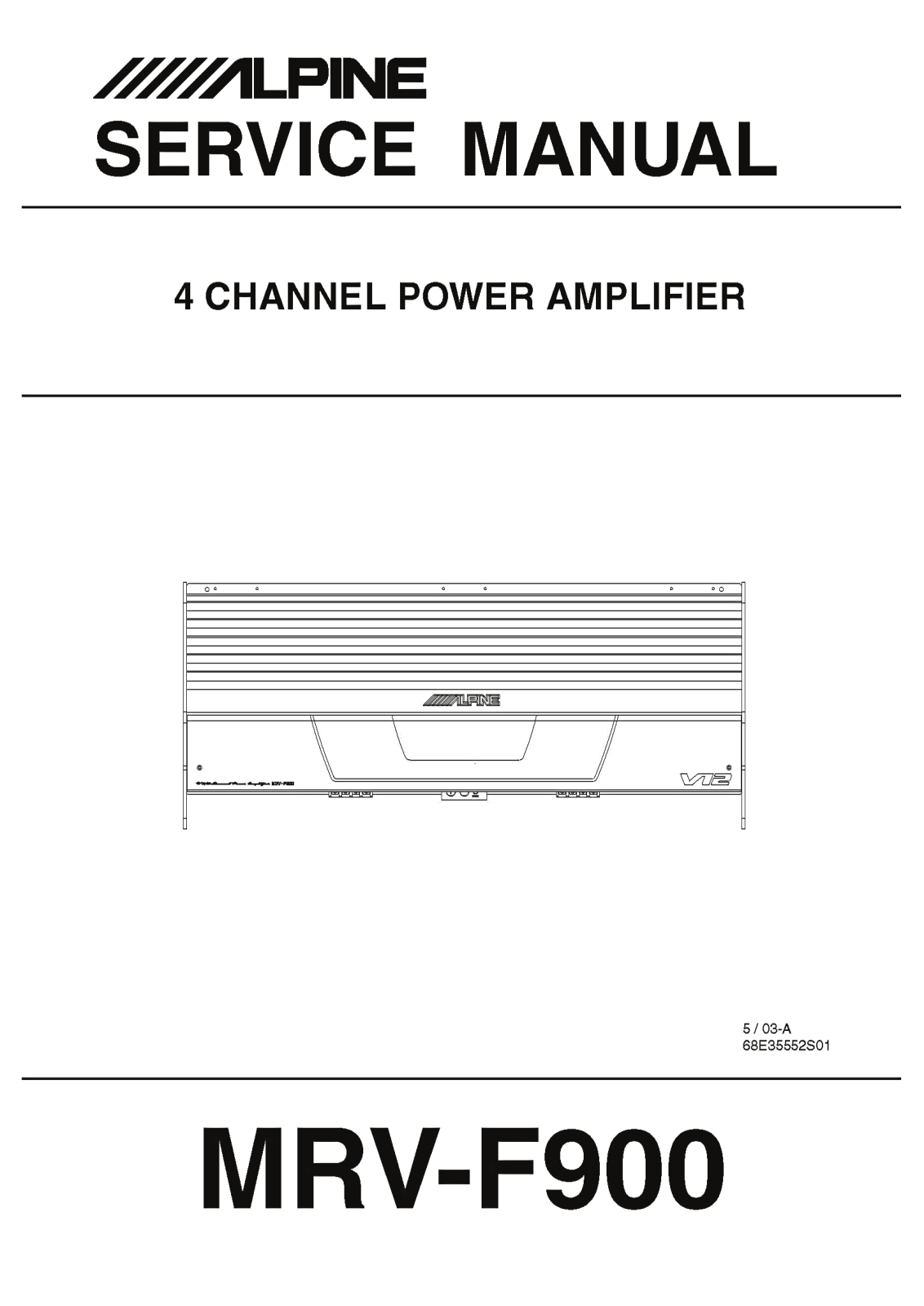 Alpine MRV-F900 Service Manual